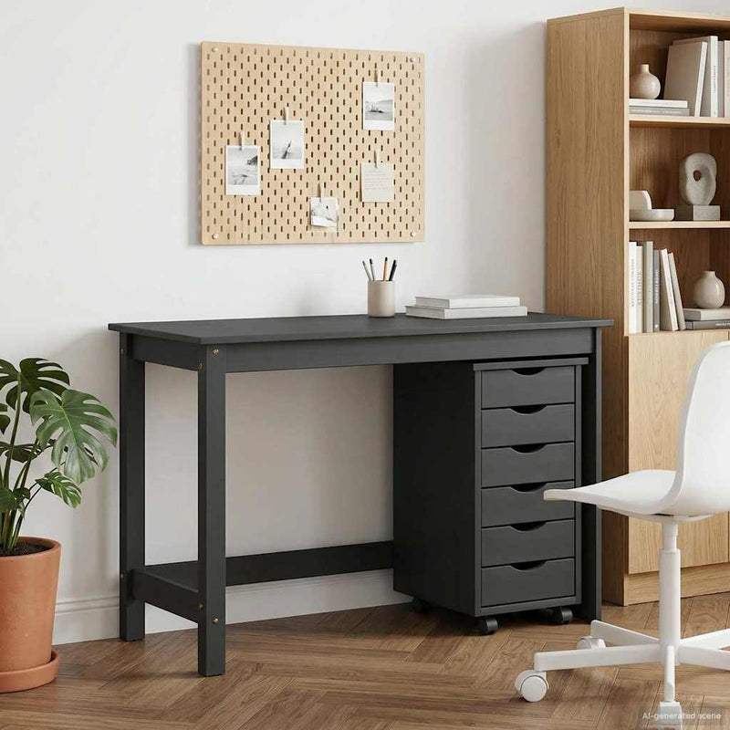 Set birou și cabinet mobil MOSS 2 buc. Gri