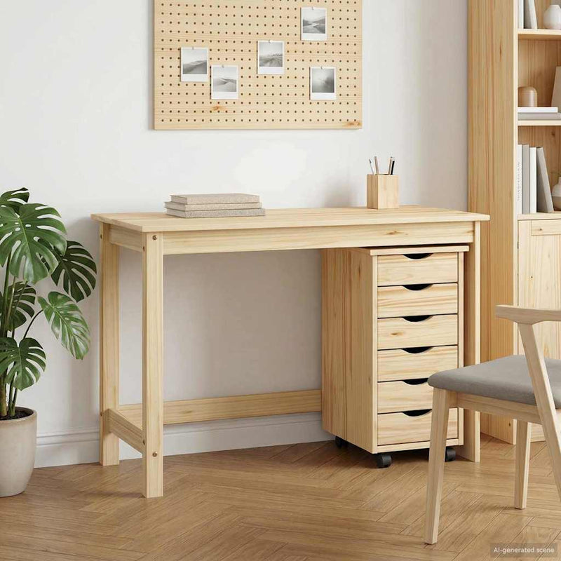 Set birou și cabinet mobil MOSS 2 buc. Maro
