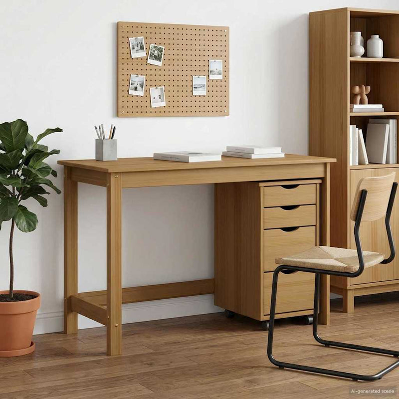 Set birou și cabinet mobil MOSS 2 buc. Maro Miere