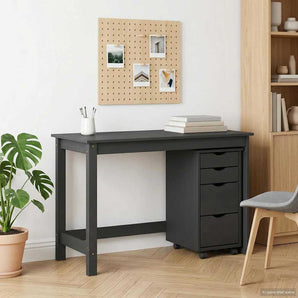 Set birou și cabinet mobil MOSS 2 buc. Gri