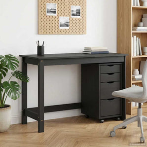 Set birou și cabinet mobil MOSS 2 buc. Negru