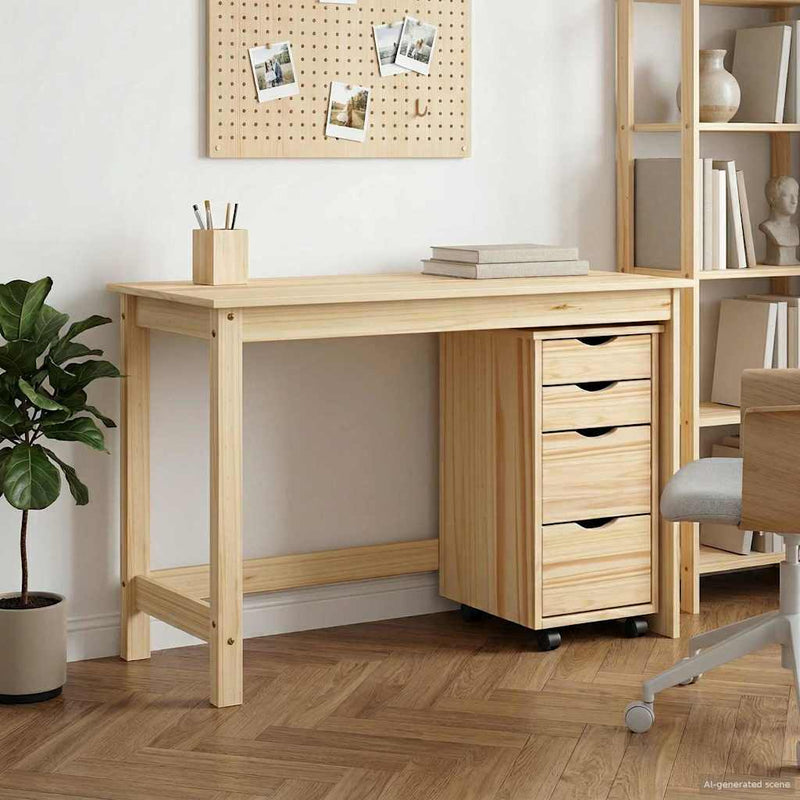 Set birou și cabinet mobil MOSS 2 buc. Maro