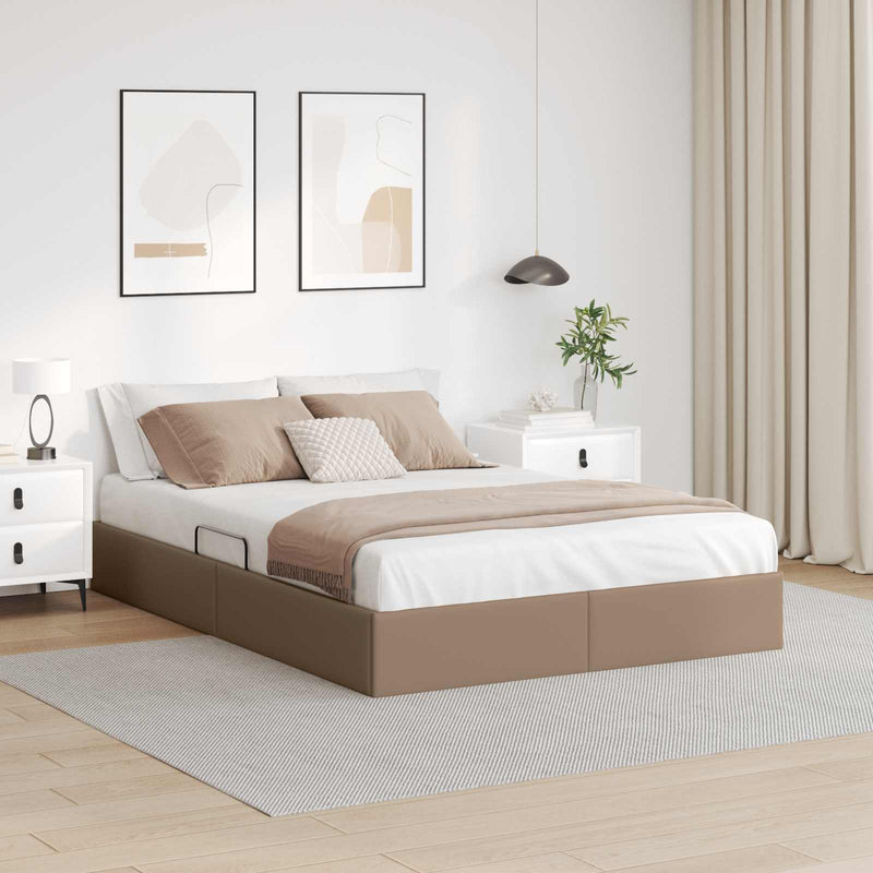Cadru de pat otoman Cappuccino 140 x 200 cm Piele artificială