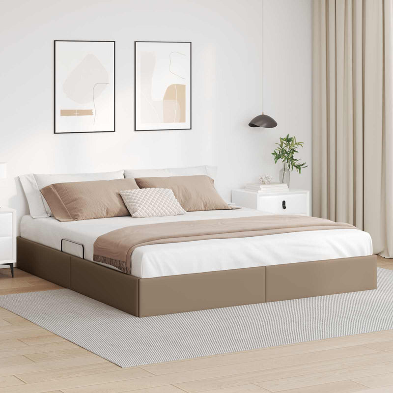 Cadru de pat otoman Cappuccino 180 x 200 cm Piele artificială