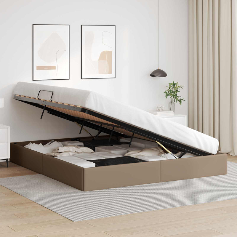 Cadru de pat otoman Cappuccino 180 x 200 cm Piele artificială