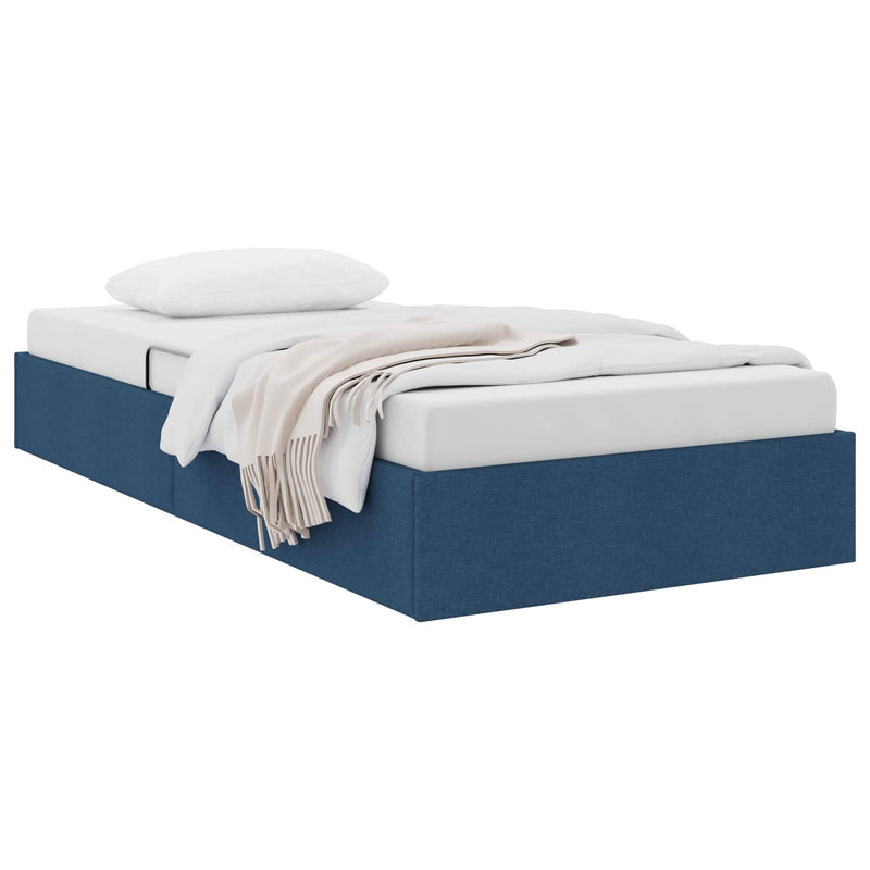 Cadru de pat otoman albastru 100 x 200 cm țesătură