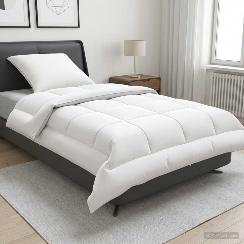 Set de plapumă și perne 2 buc. 150x200 cm Vară 200 GSM Lână Alb