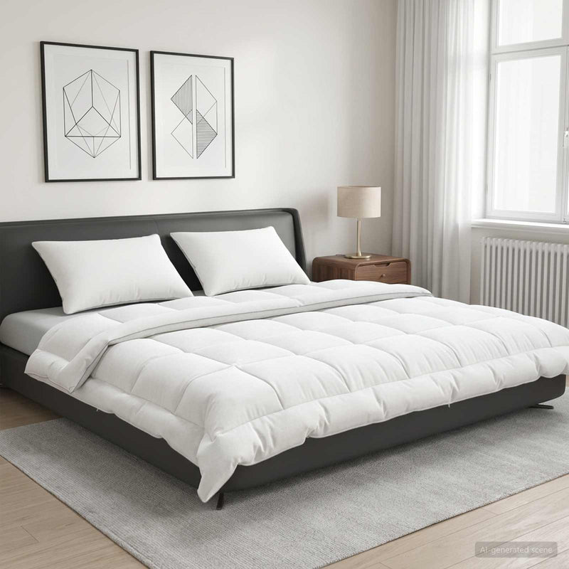 Set de plapumă și perne 3 buc. 200x200 cm Vară 140 GSM Lână Alb
