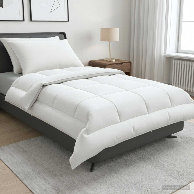 Set de plapumă și perne 3 buc. 155x220 cm Vară 140 GSM Lână Alb