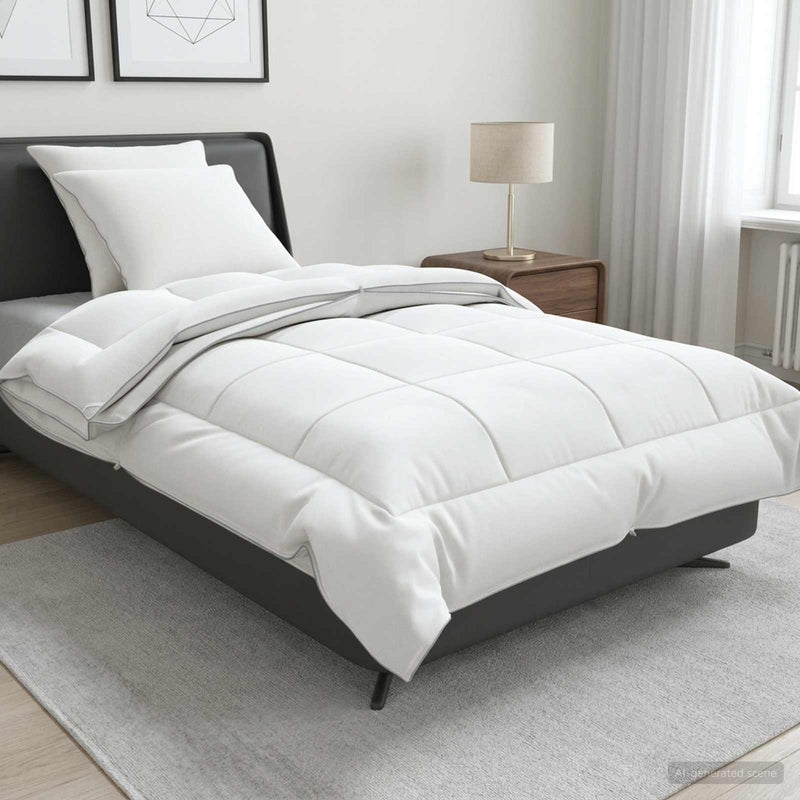 Set de plapumă și perne 3 buc. 155x220 cm 4 anotimpuri Lână Alb
