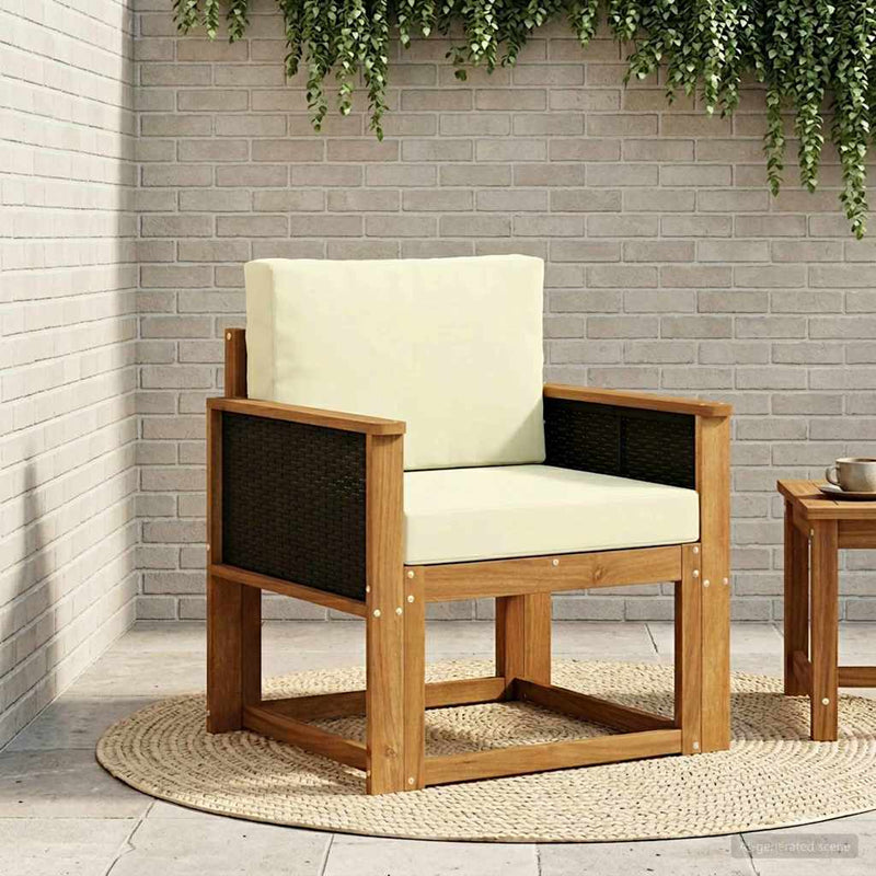 Canapea Medie pentru Exterior Lemn Solid de Acacia natural