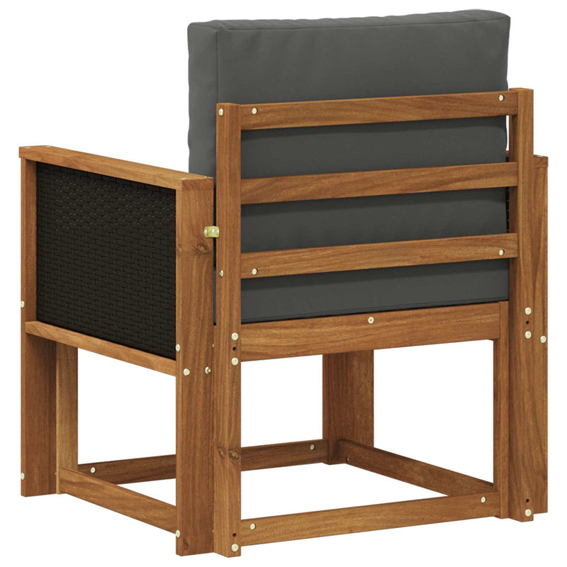Canapea Medie pentru Exterior Lemn Solid de Acacia natural
