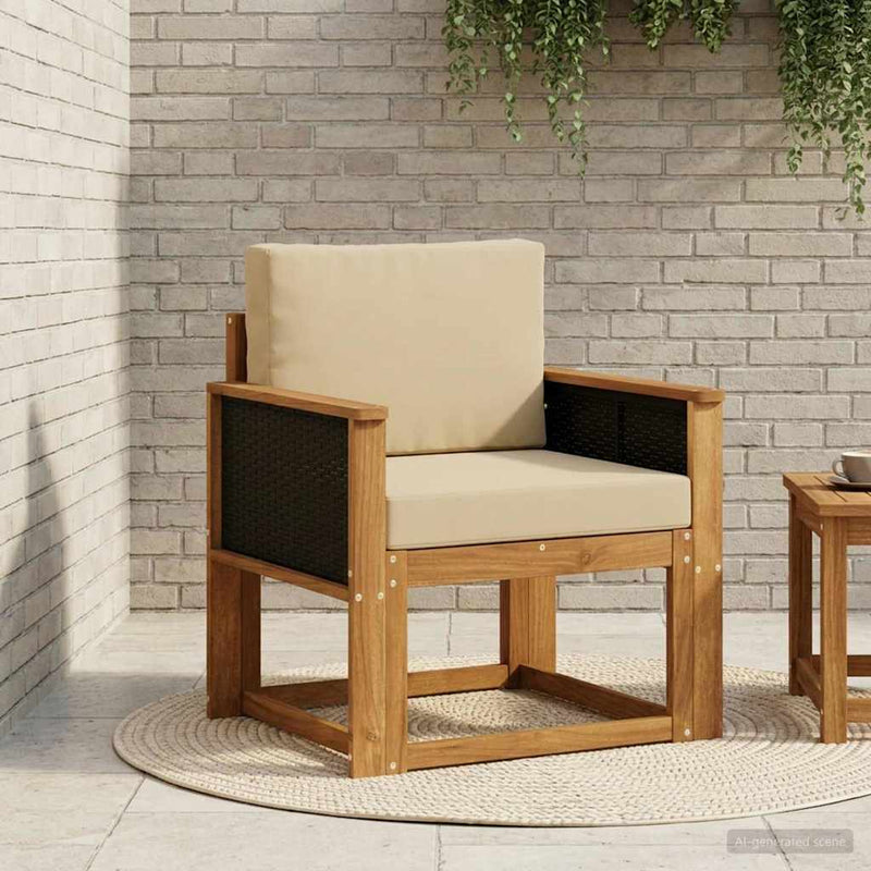 Canapea Medie pentru Exterior Lemn Solid de Acacia natural