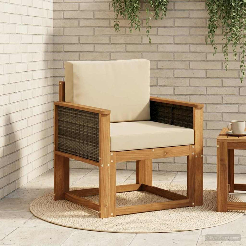 Canapea Medie pentru Exterior Lemn Solid de Acacia natural