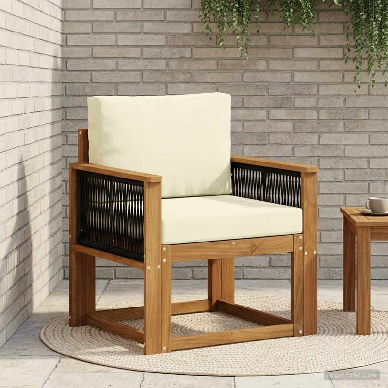 Canapea Medie pentru Exterior Lemn Solid de Acacia natural