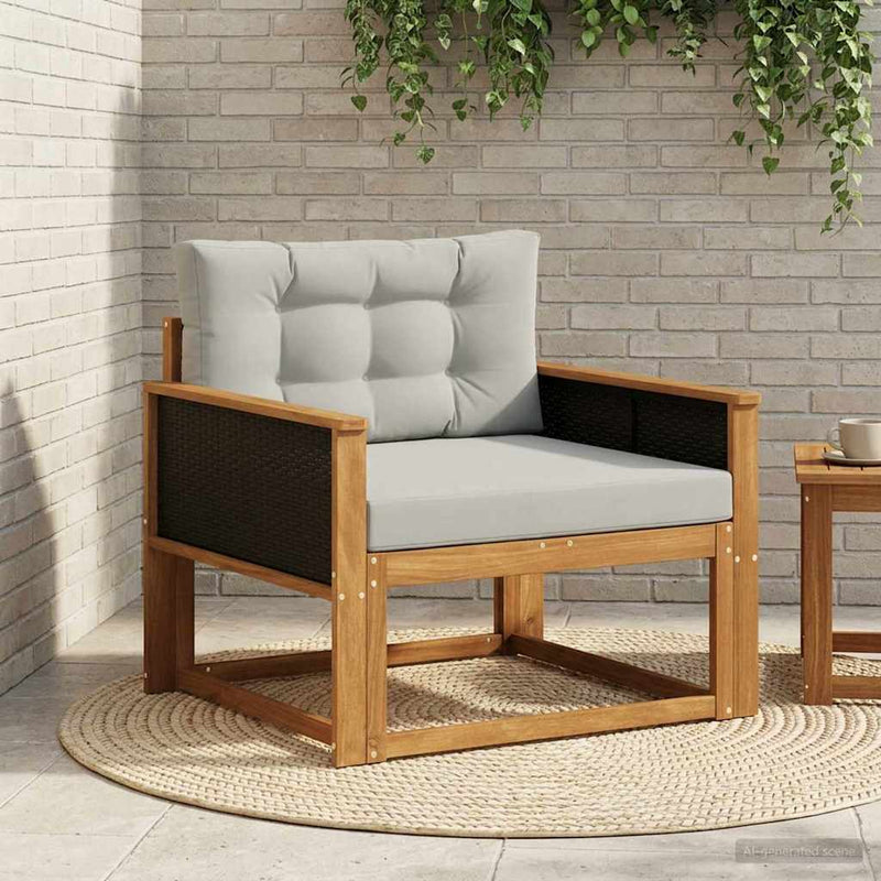 Canapea Medie pentru Exterior Lemn Solid de Acacia natural