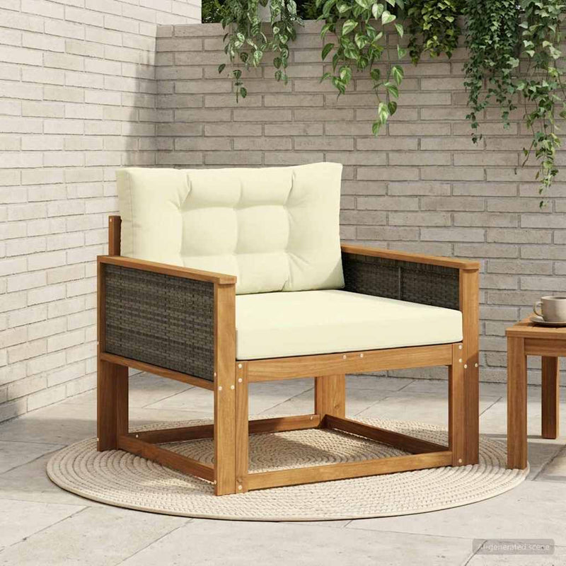 Canapea Medie pentru Exterior Lemn Solid de Acacia natural