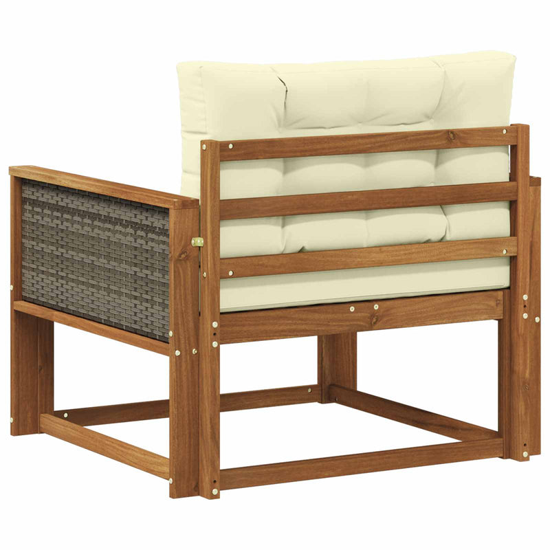 Canapea Medie pentru Exterior Lemn Solid de Acacia natural