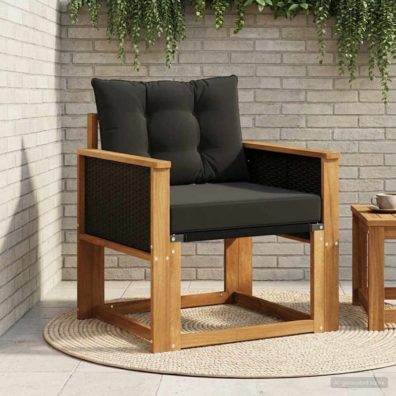 Canapea Medie pentru Exterior Lemn Solid de Acacia natural