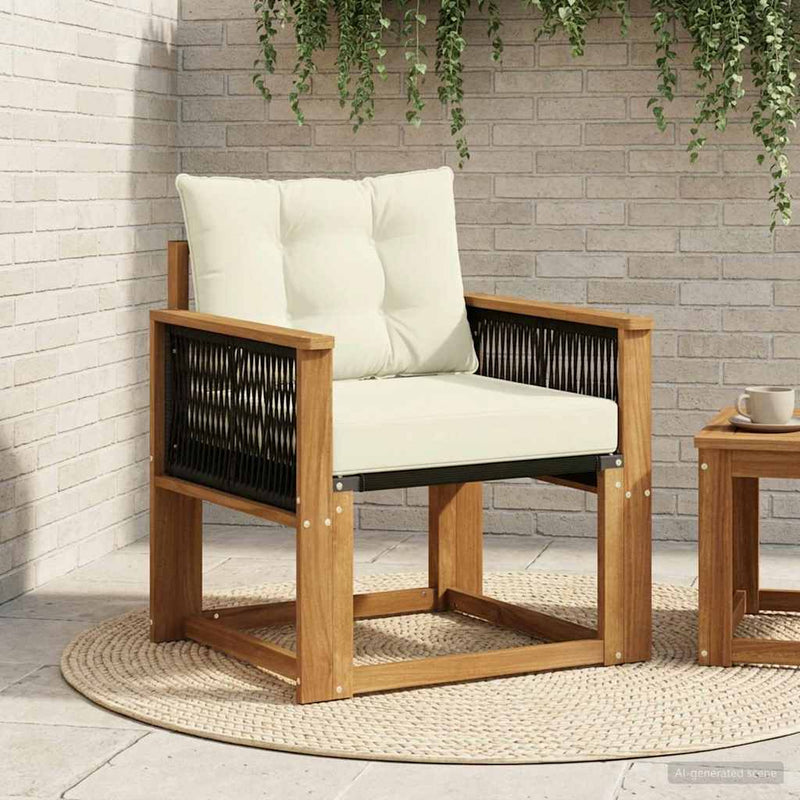 Canapea Medie pentru Exterior Lemn Solid de Acacia natural