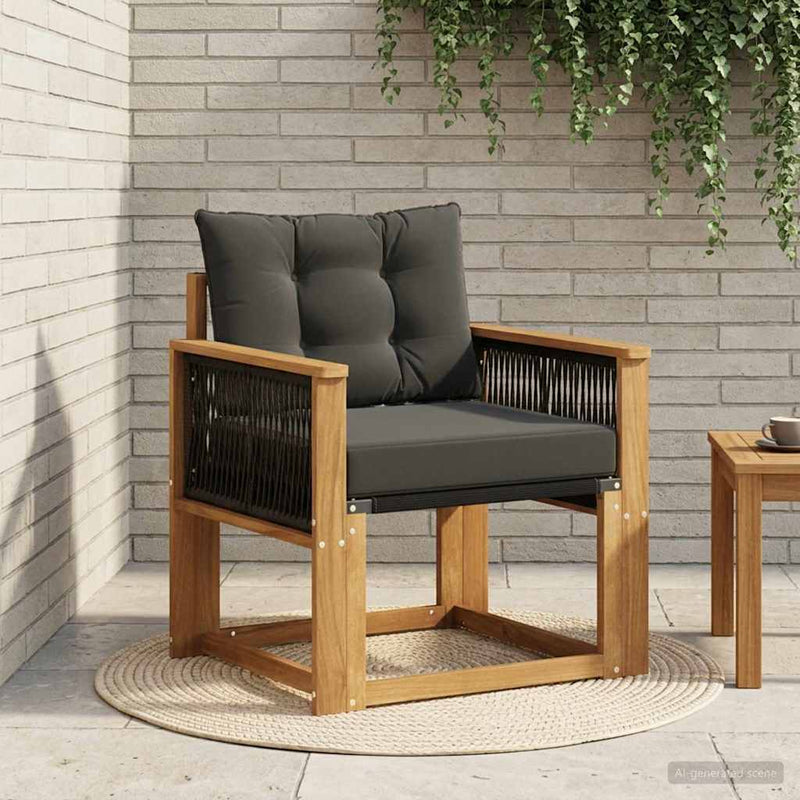 Canapea Medie pentru Exterior Lemn Solid de Acacia natural