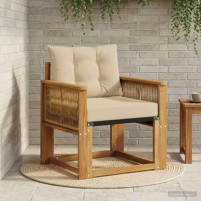 Canapea Medie pentru Exterior Lemn Solid de Acacia natural