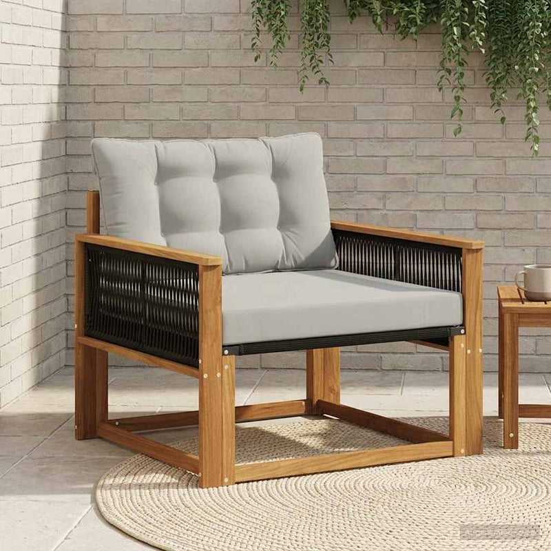 Lemn solid de Acacia și Textilene