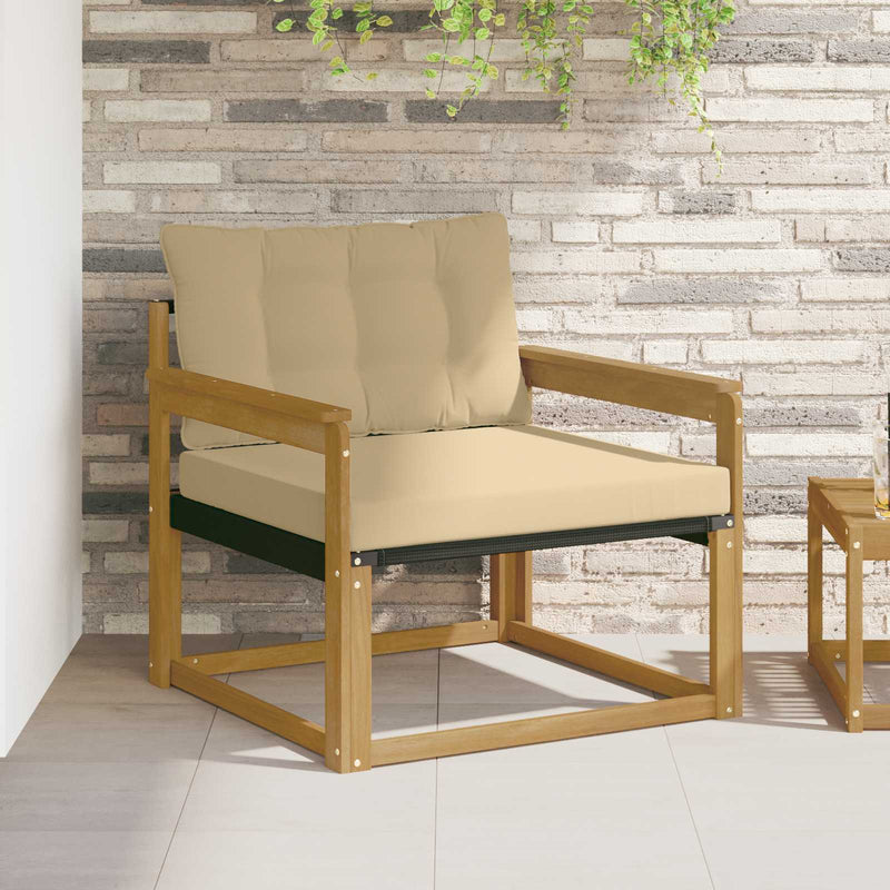 Set de canapele de exterior Lemn solid de Acacia și Textilene