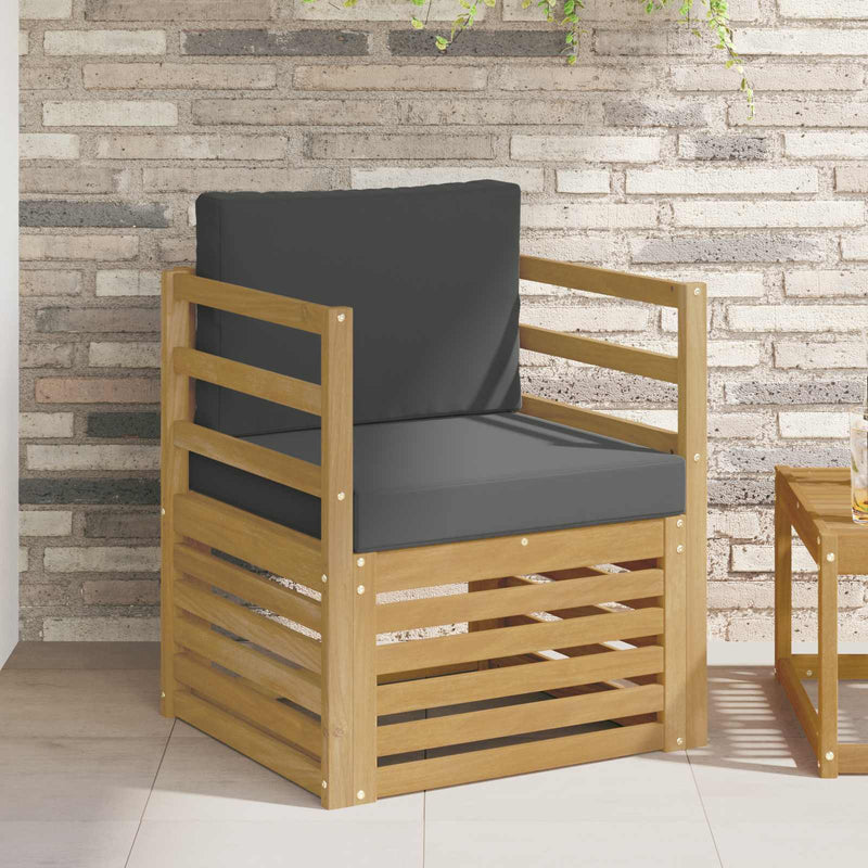 Set de canapele de exterior Poliester alb și antracit