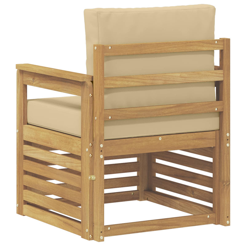 2 Bucată Set de canapele de exterior Poliester Alb și Bej