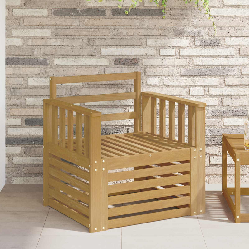 2 Bucată Set de canapele de exterior Lemn Solid de Acacia Alb