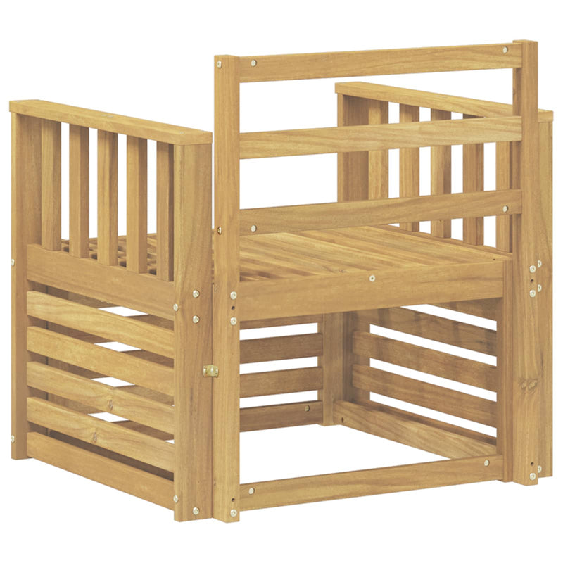 2 Bucată Set de canapele de exterior Lemn Solid de Acacia Alb