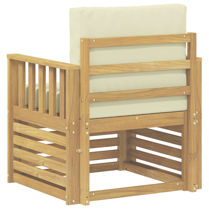 2 Bucată Set de canapele de exterior Poliester Alb și Crem