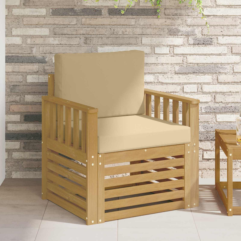 2 Bucată Set de canapele de exterior Poliester Alb și Bej