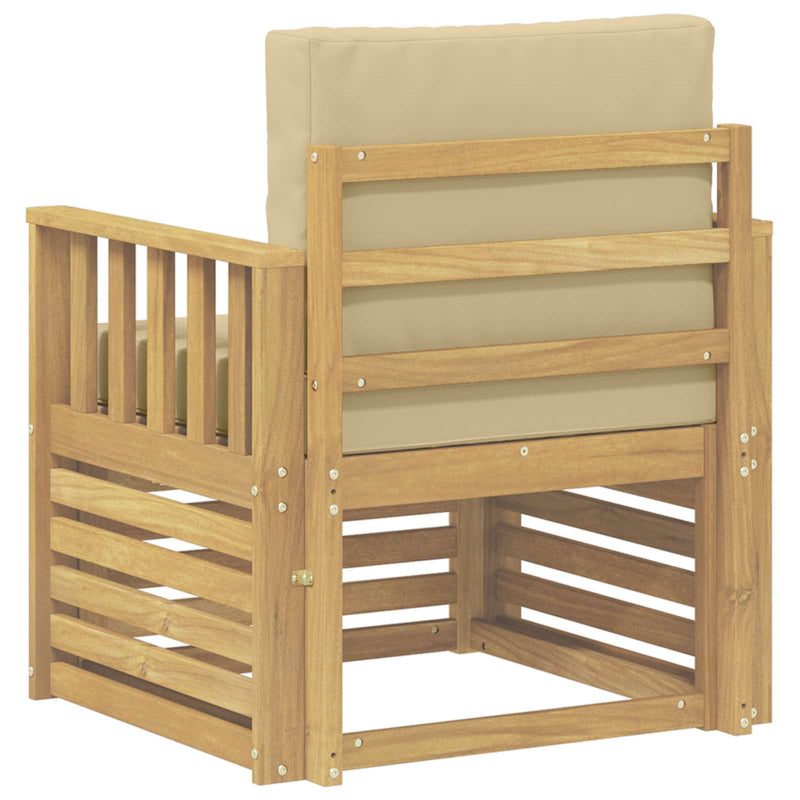 2 Bucată Set de canapele de exterior Poliester Alb și Bej