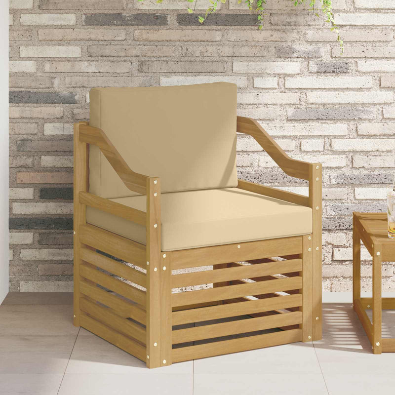 Set de canapele de exterior Poliester Alb și bej