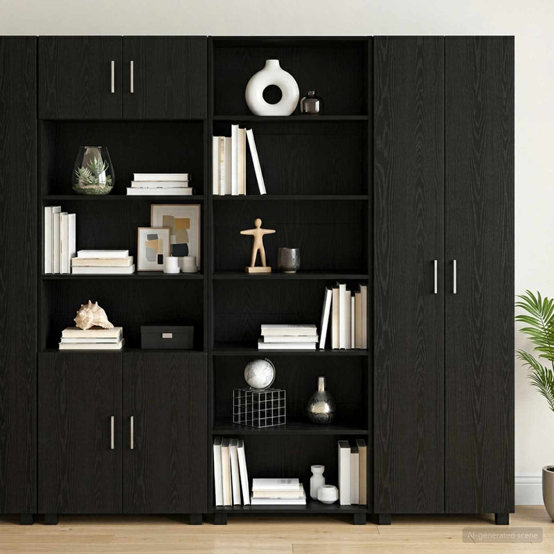 Bufet Stejar Negru 70 x 41 x 185 cm Lemn prelucrat