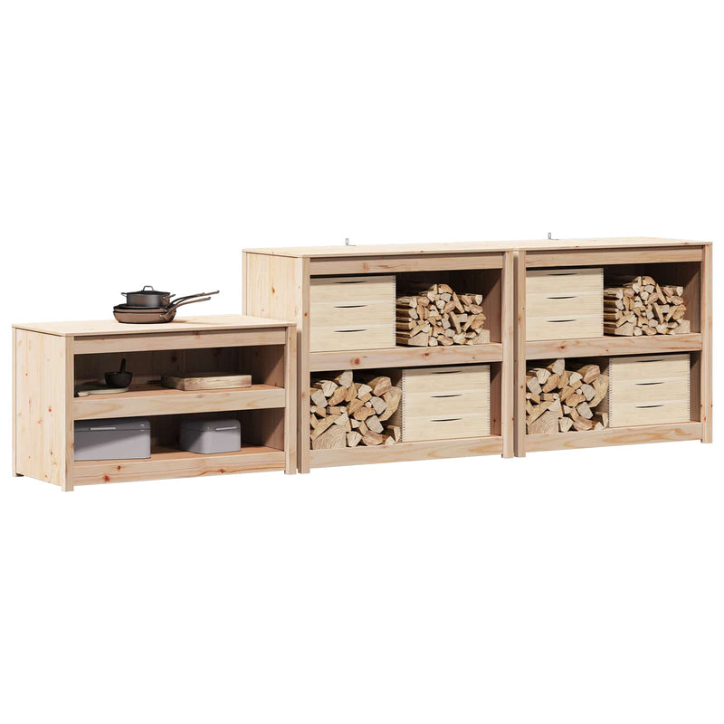 Dulap de bucătărie de exterior MEPPEL 3 pcs Douglas Natural