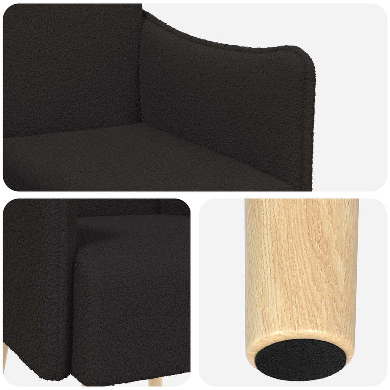 Fotoliu Negru Bouclé
