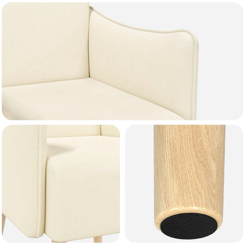 Fotoliu decorativ Crem Catifea texturată