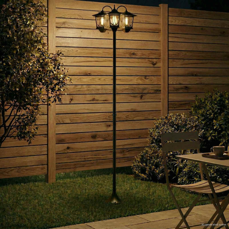 Lampă solară de exterior with LED Bulb Negru