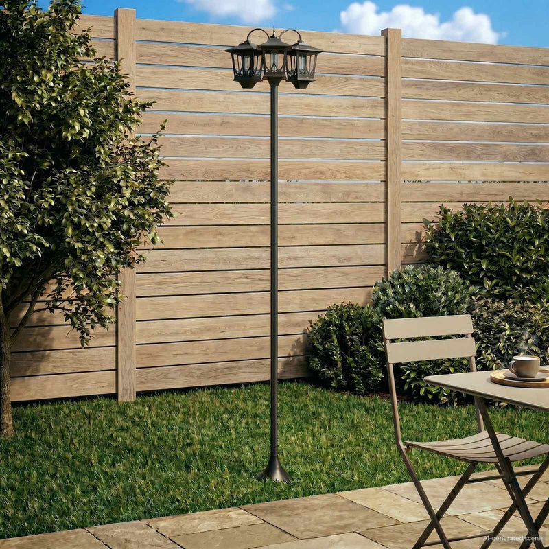 Lampă solară de exterior with LED Bulb Negru