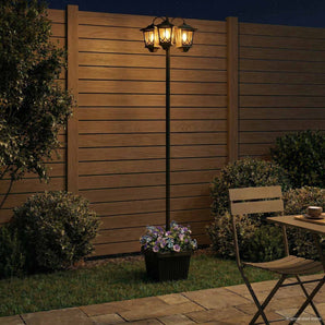 Lampă solară de exterior with LED Bulb Negru