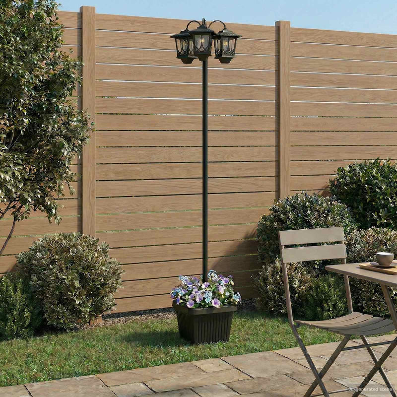 Lampă solară de exterior with LED Bulb Negru