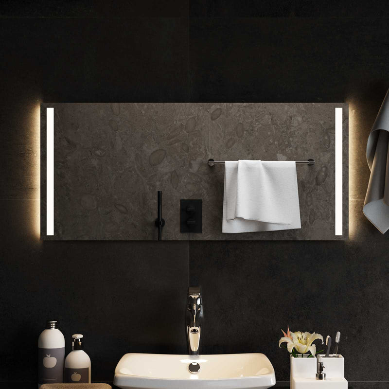 Oglindă de baie cu LED Transparent 90 x 40 cm sticlă securizată