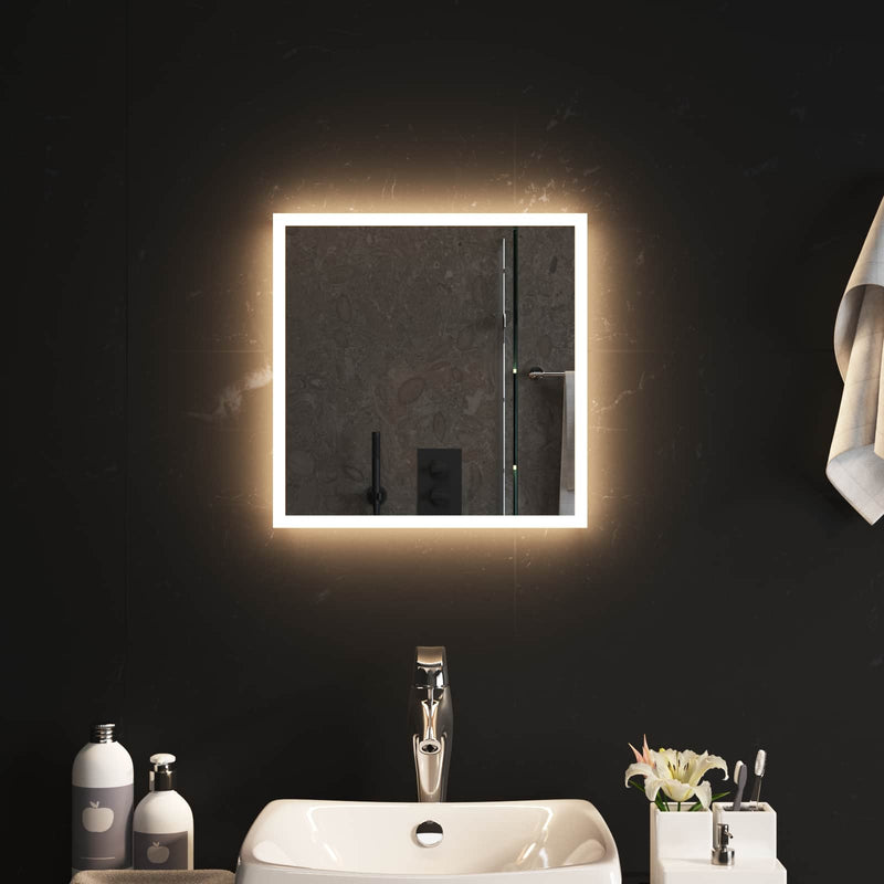 Oglindă de baie cu LED Transparent 40 x 40 cm sticlă securizată