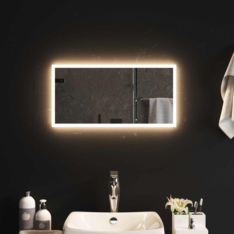 Oglindă de baie cu LED Transparent 60 x 30 cm sticlă securizată