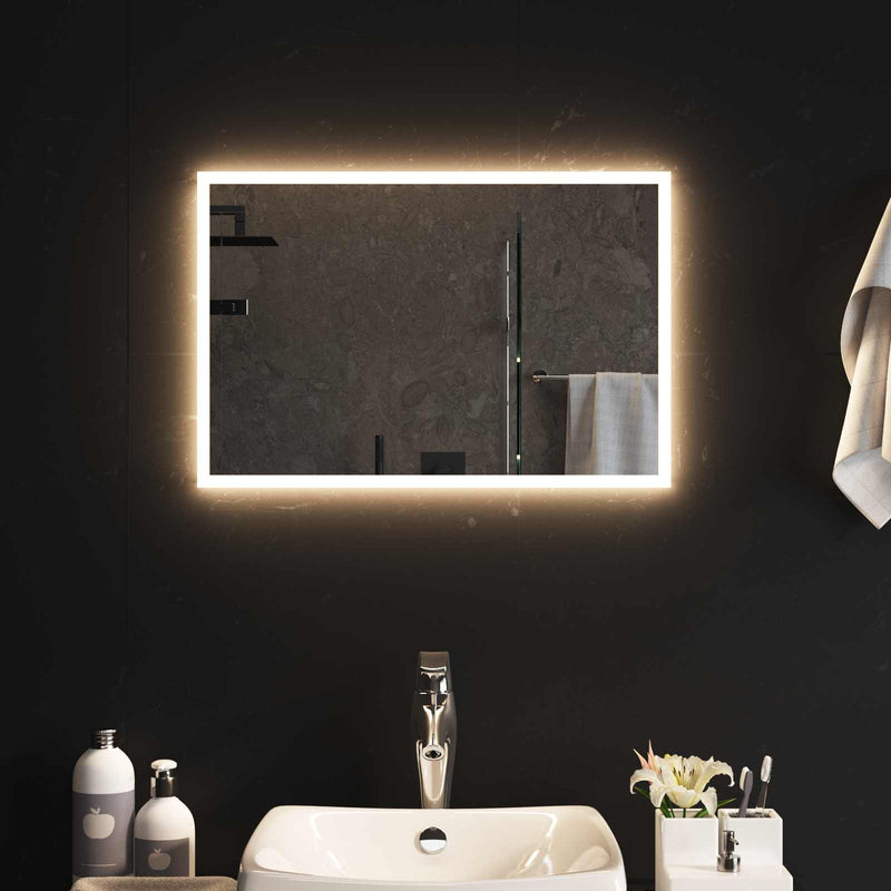 Oglindă de baie cu LED Transparent 60 x 40 cm sticlă securizată