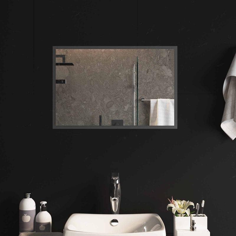 Oglindă de baie cu LED Transparent 60 x 40 cm sticlă securizată