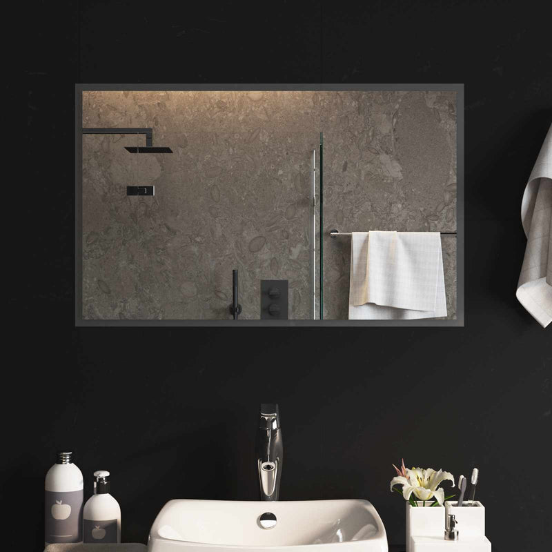 Oglindă de baie cu LED Transparent 80 x 50 cm sticlă securizată